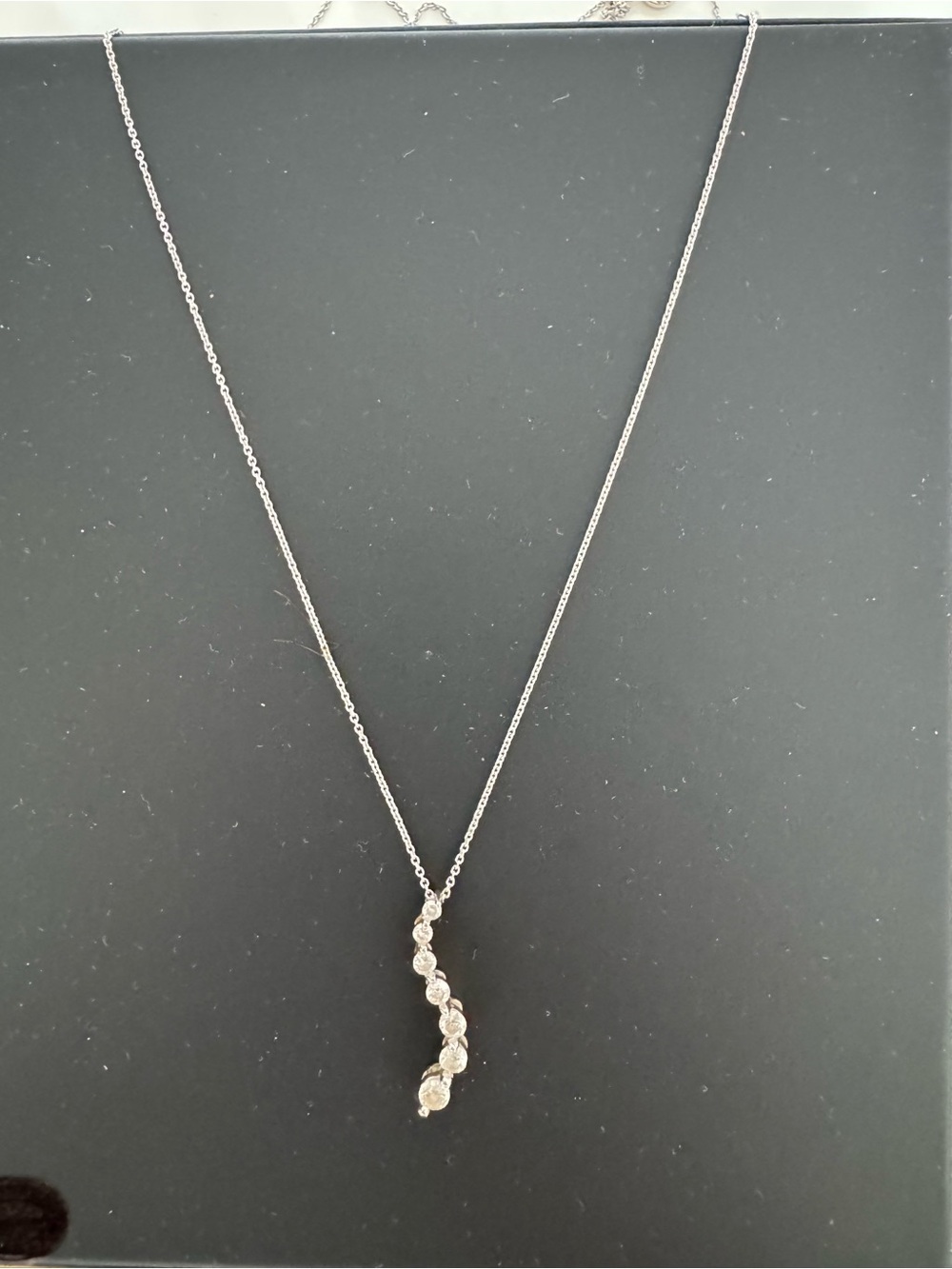 Zales 14K White Gold Natural Diamond Journey Pendant Necklace | 16”